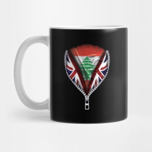 Lebanese Flag  Lebanon Flag zipped British Flag - Gift for Lebanese From Lebanon Mug